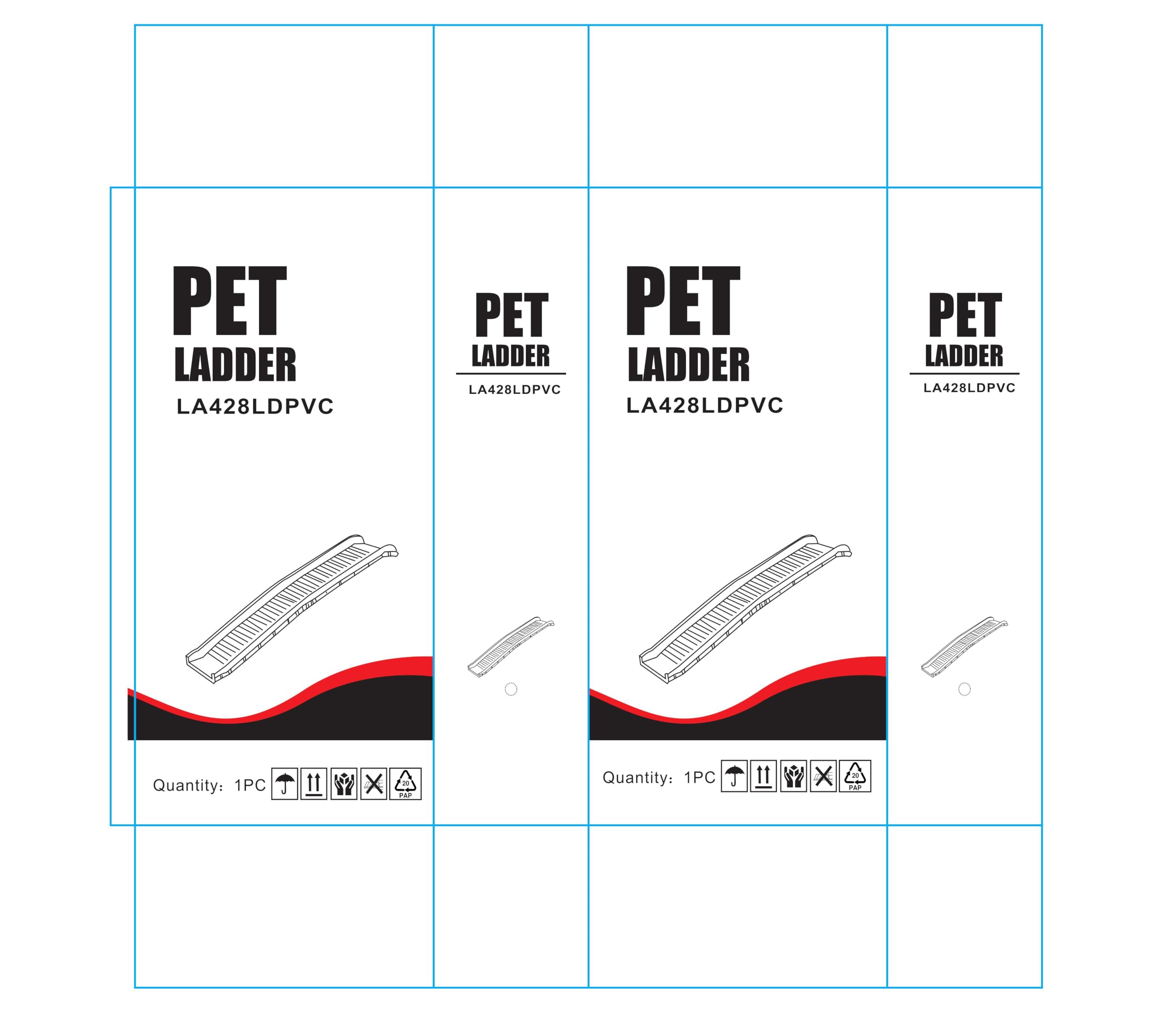 Lanco - Rampe pour animaux de compagnie. Pliable en 2 pièces pour transport facile. PVC très résistant et antidérapant. Accès sûr et facile pour les chiens et les chats. Dimensions : 156 x 40 x 16 cm.