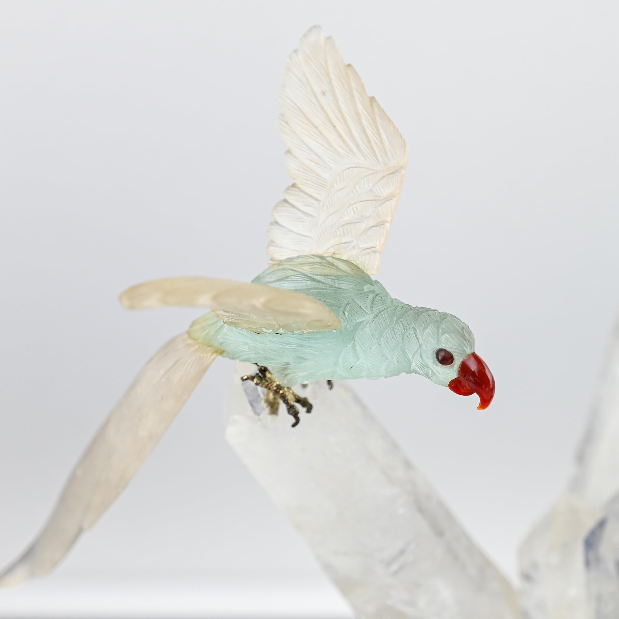 Amazon.co.jp: 【英雅堂】アクアマリンと水晶を使用したインコの彫刻
