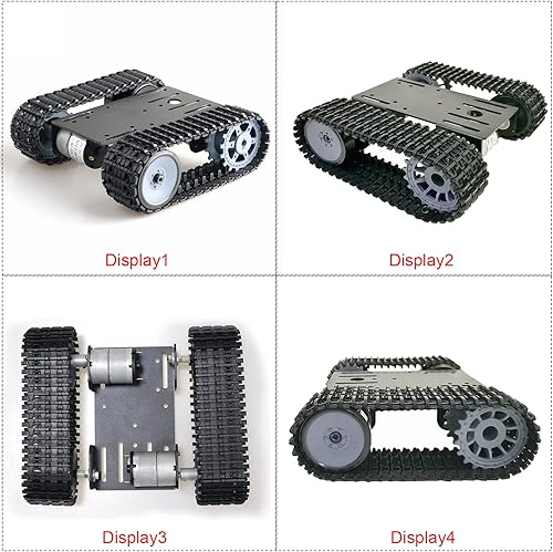 Miniatura 3 de Plataforma inteligente de chasis de robot de tanque 2WD premium con 2 motores de CC y pista de plástico, kit de ciencia RC STEAM compatible con PS2,
