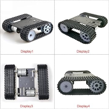 Premium Intelligent 2WD Tank Robot Chassis Platform with 2PCS DC Motors & Plastic Track, RC STEAM Science Kit Compatible with PS2, WiFi, Bluetooth for School Scientific Education, Robotic Competition