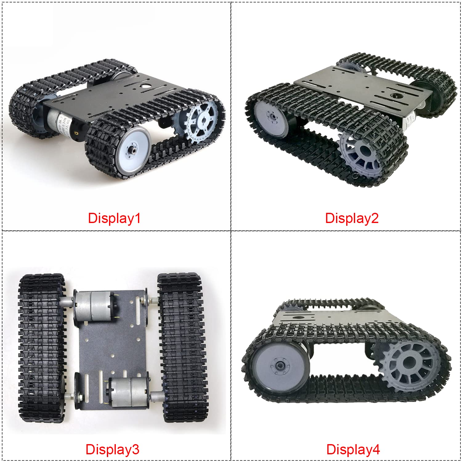 Professional Smart Robot Tank Car Chassis for School Eduactional Science Kits, DIY RC Tracked Robotic Obstacle Avoidance Platform Crawler Model with 2pcs Plastic Caterpillars, Remote Control STEAM