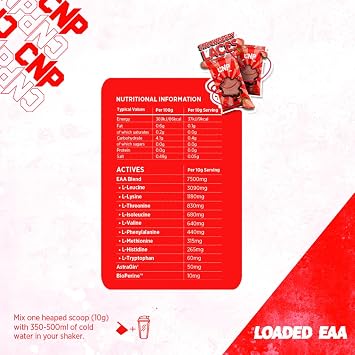 CNP Professional Loaded EAAs, Essential Amino Acids, BCAAs, Muscle Repair & Recovery Powder, 300g / 100g and 30/10 Servings, 12 Delicious Flavours (Strawberry Laces, 300g)