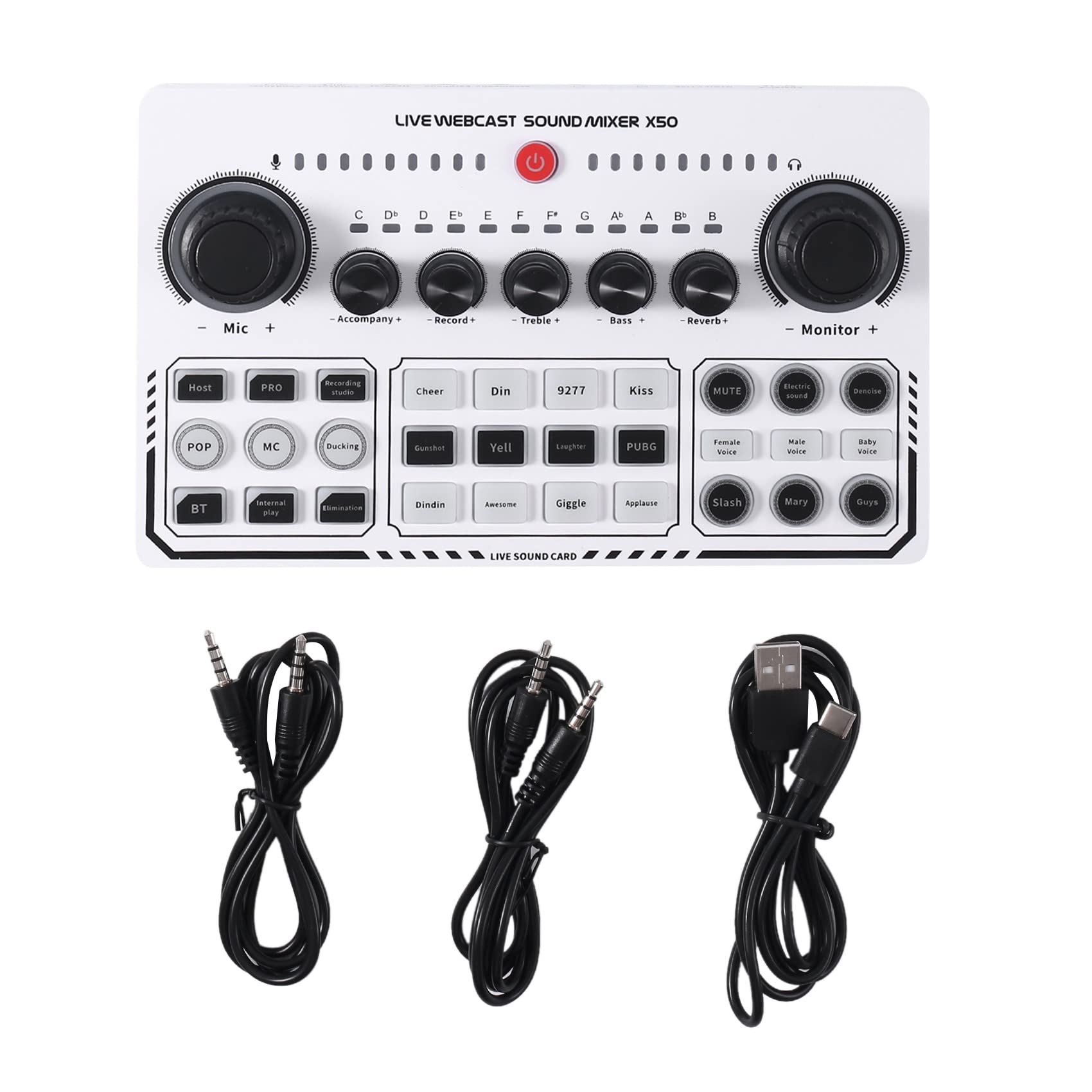 X50 Professional Recording Studio Sound Cards USB Sound Card Live Broadcast Audio Mixer Interface for Live Broadcast-image-44