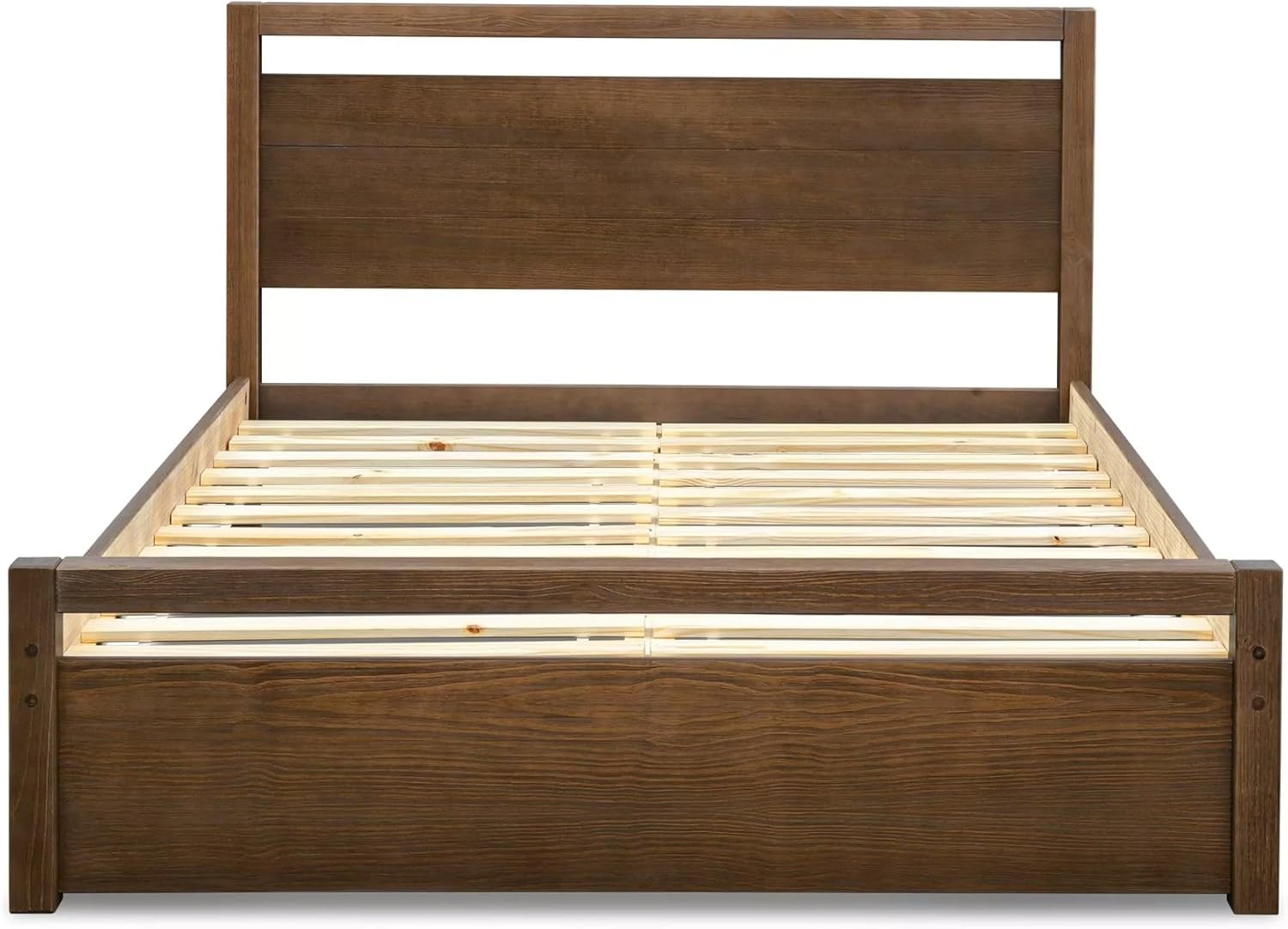 Grain Wood Furniture Loft King Size Solid Wood Bed, Brushed Mocha