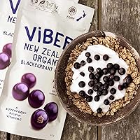 Vista 3 de ViBERi Grosellas negras orgánicas liofilizadas enteras 120g4.23oz Fruta entera 100% natural sin aditivos cultivados en Nueva Zelanda