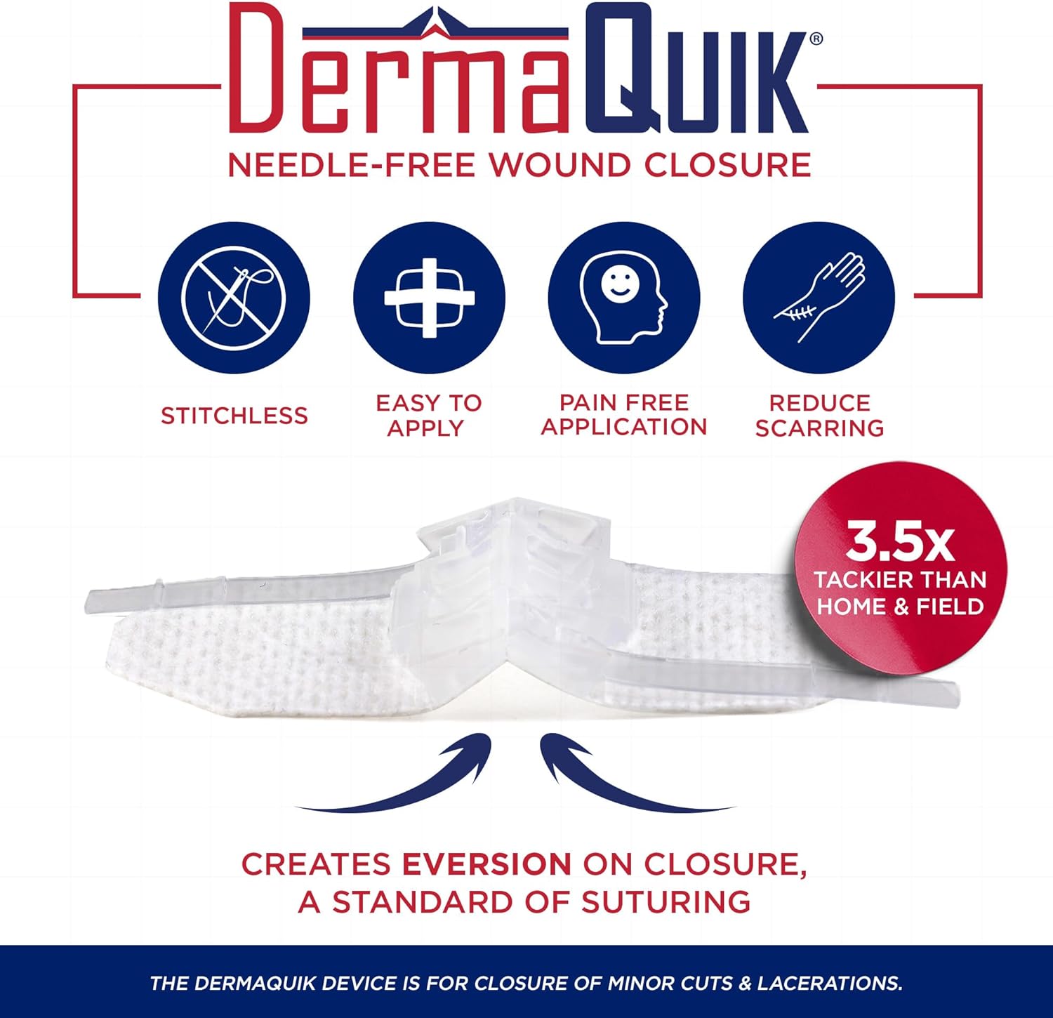 by DermaClip Extreme Wound Closure Device - 3 Pack Heavy Duty Emergency Laceration Repair Kit - Stitchless Zip Stitch & Butterfly Bandages Alternative for Sports, Hiking & Survival First Aid