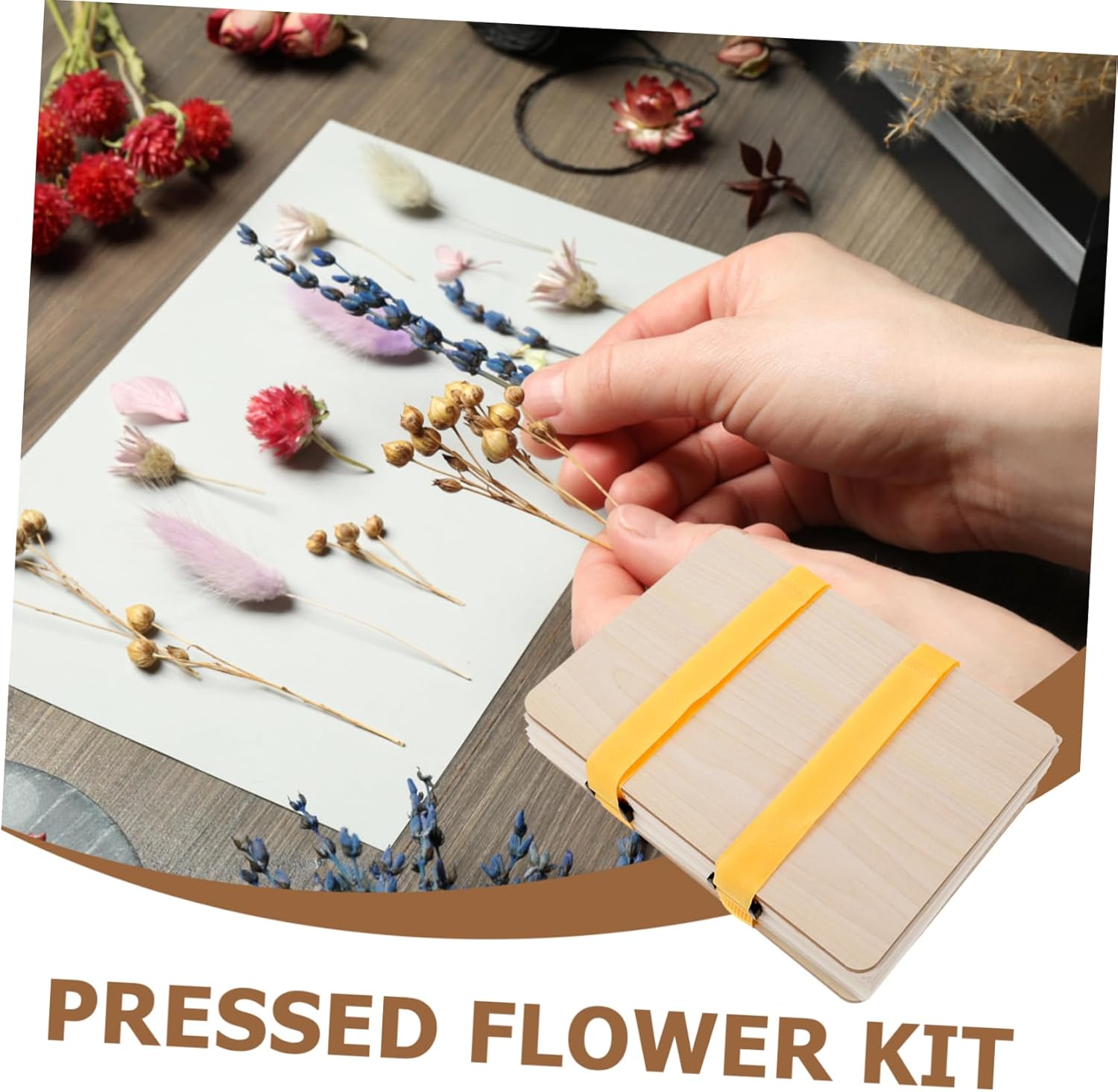 Veemoon 1set Flower Pressing Kit for Crafts Reusable Flower Press Board Supplies for Scrapbooking Card Making and Home Decor