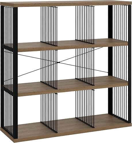 Miniatura 8 de ClosetMaid Estantería organizadora de almacenamiento de 4 cubos, estante de almacenamiento, marco de metal, estantes de madera, fácil montaje,