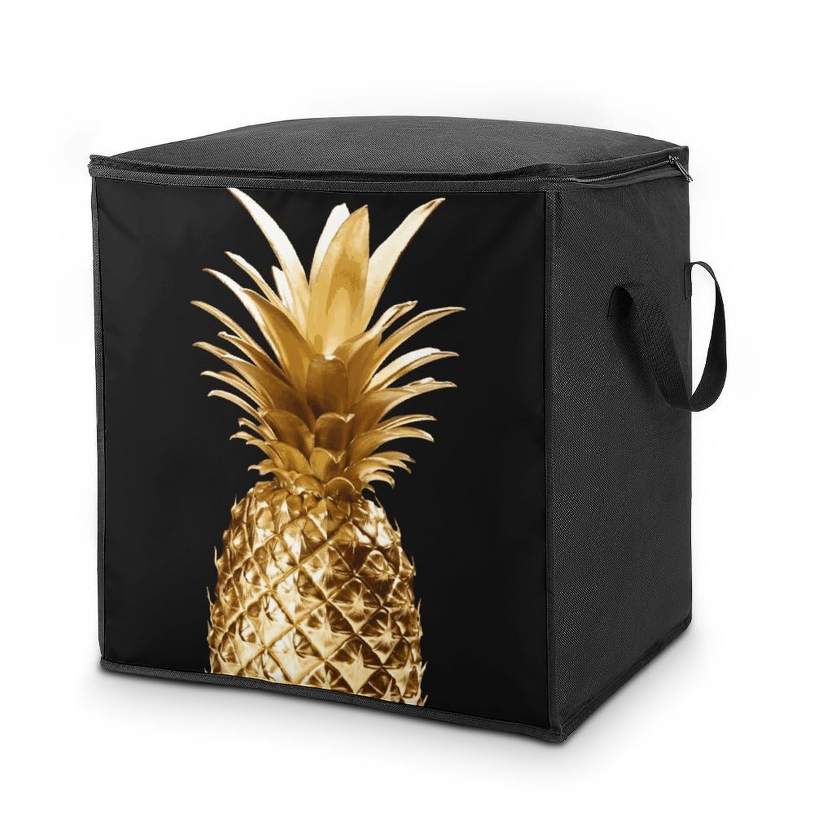 Fekiloot Style Gold Pineapple Storage Bags With Reinforced Handles,Moving Bag With Zipper,Closet Organizers,Compression Packing Cubes