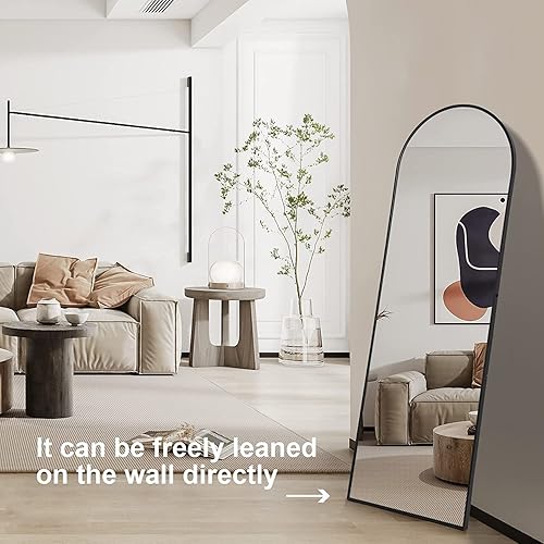 Miniatura 2 de Espejo arqueado de longitud completa, espejo de pie de 63 x 20 pulgadas, espejo de cuerpo completo, espejo de pared grande con marco de aluminio de