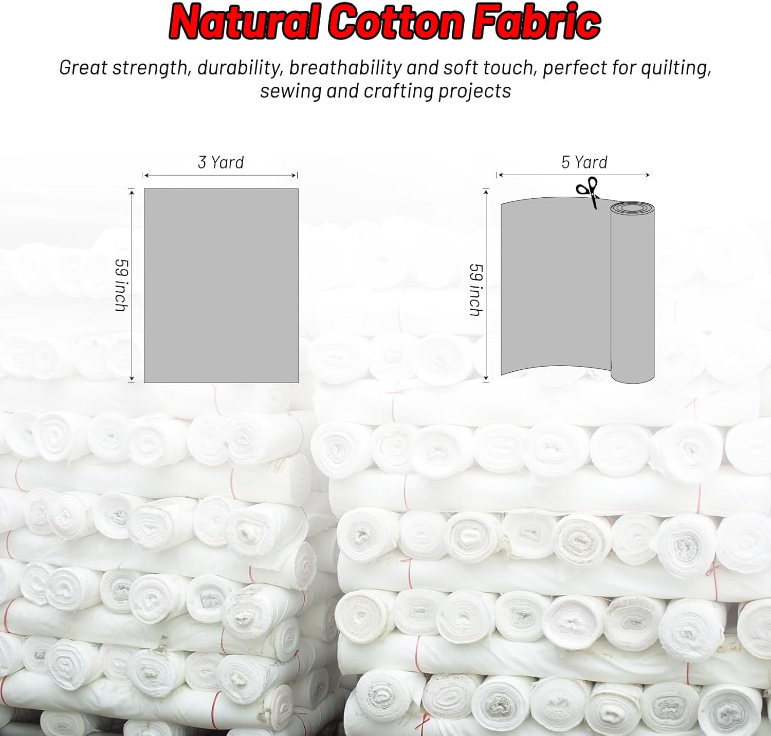Cotton Fabric Natural Cotton Poplin Fabric by The Yard 100% Cotton, 59 Inches Wide Soft Embroidery Fabric Material for Quilting, Sewing, Crafts, Binding, Backing and Lining (Sage Green, 5 Yard)