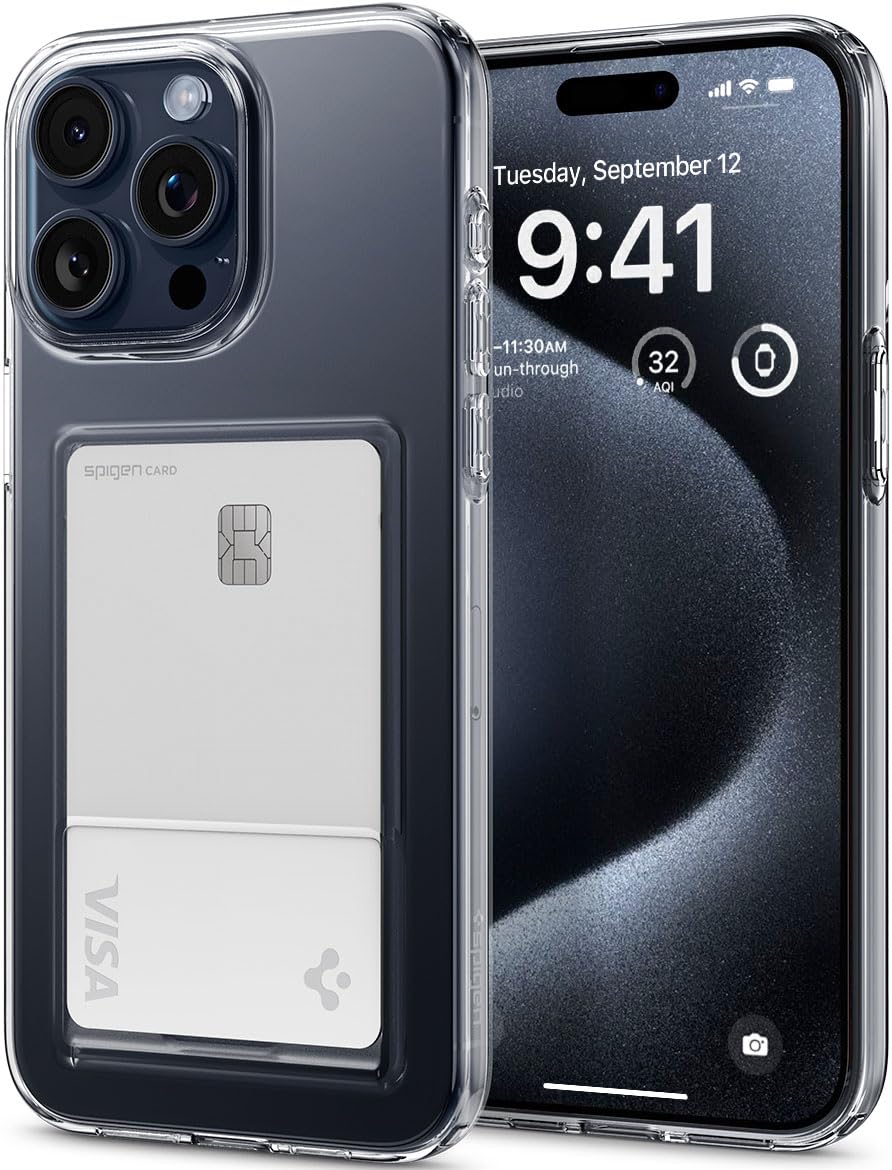 Spigen Crystal Slot designed for iPhone 15 Pro case cover (2023) - Crystal Clear