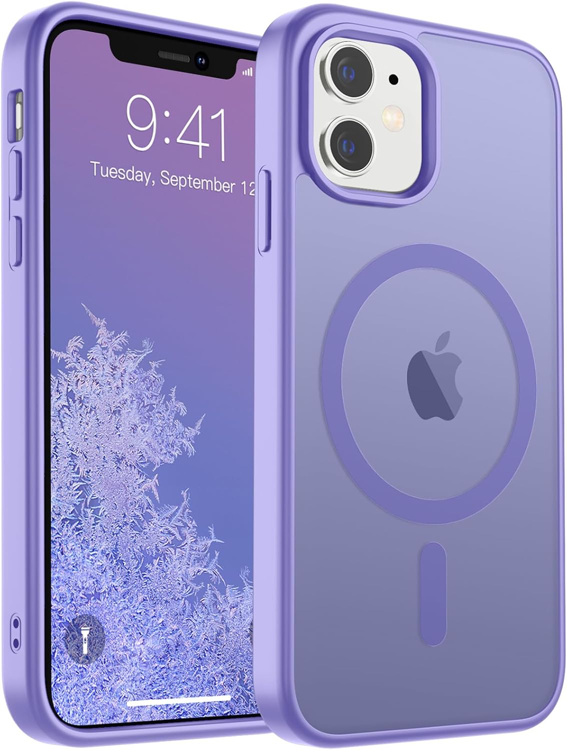 SUPFINE Magnetic for iPhone 11 Case(Compatible with MagSafe)(10 FT Military Grade Drop Protection) Slim Translucent Matte Shockproof with Anti-Fingerprint Phone Case,Purple Purple iPhone 11
