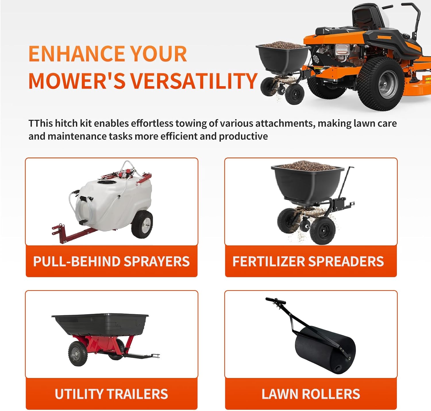 71502800 Trailer Hitch Kit for Zero-Turn Mowers, Heavy Duty Towing Attachment for Lawn Mowers with 300LB Capacity, Compatible with Select Ariens Edge & Gravely ZT Models, Easy Installation, Durable