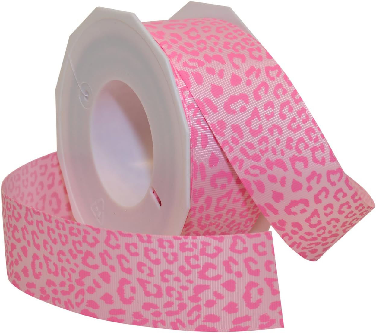 Morex Ribbon Leopard Grosgrain Ribbon, 1-1/2-Inch by 20-Yard, Pink