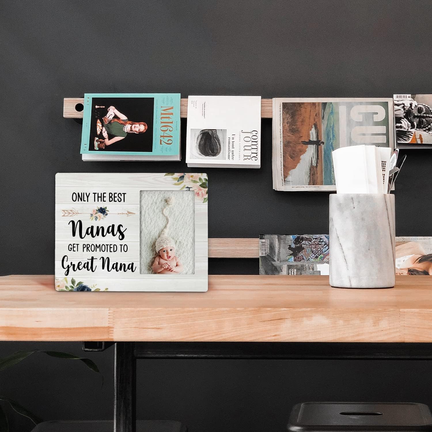 FONDCANYON Only The Best Nanas Get Promoted To Great Nana Picture Photo Frame, Great Nana Grandmother Pregnancy Announcement Picture Frames,Great Grandma Gifts For Birthday Christmas (4x6 Inch Photo) - Image 2