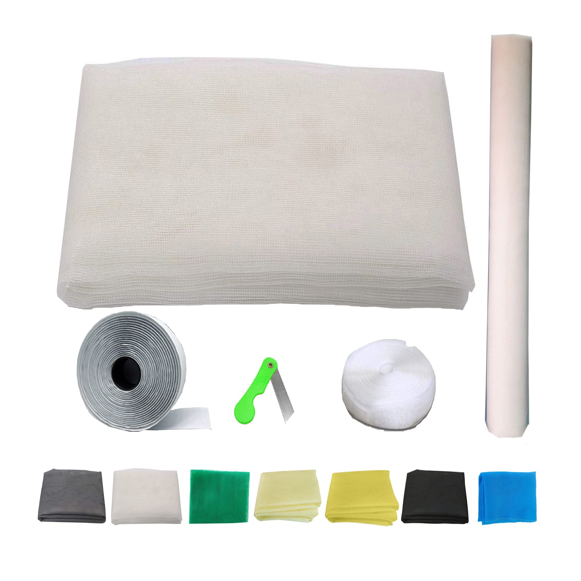 SAI PRASEEDA 36 X 48 Inches_3 x 4 Feet_Unstitched_200 GSM_Fiber Glass Mosquito Net for Windows_White Color_with Regualr Loop Tape and Self Adhesive Hook Tape and Cutter SPE70-image-41