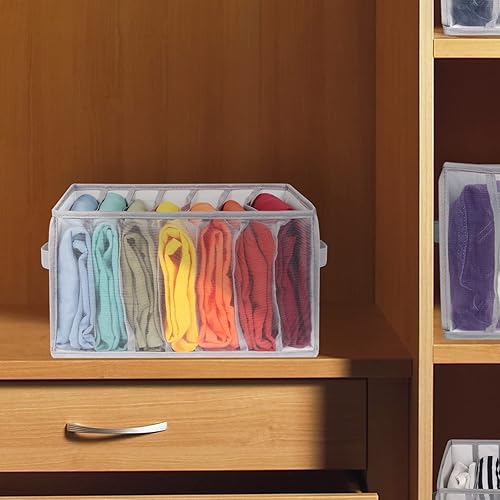 Vista 9 de Univivi Organizador de ropa extragrande para armario, organizador portátil para pantalones, suéteres, para armario, camisetas, ropa interior, 7