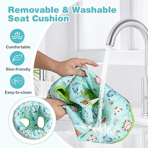 Miniatura 5 de BABY JOY Centro de actividades 5 en 1 para bebés, puentes y gorilas con juguetes extraíbles, luces y música, 3 alturas ajustables, centro de juego