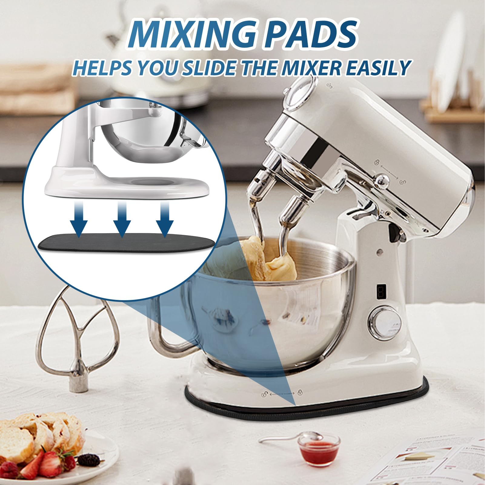 Tappetino Scorrevole Per Mixer KitchenAid 4.5-5 Qt - Base Antiscivolo Con Avvolgicavo