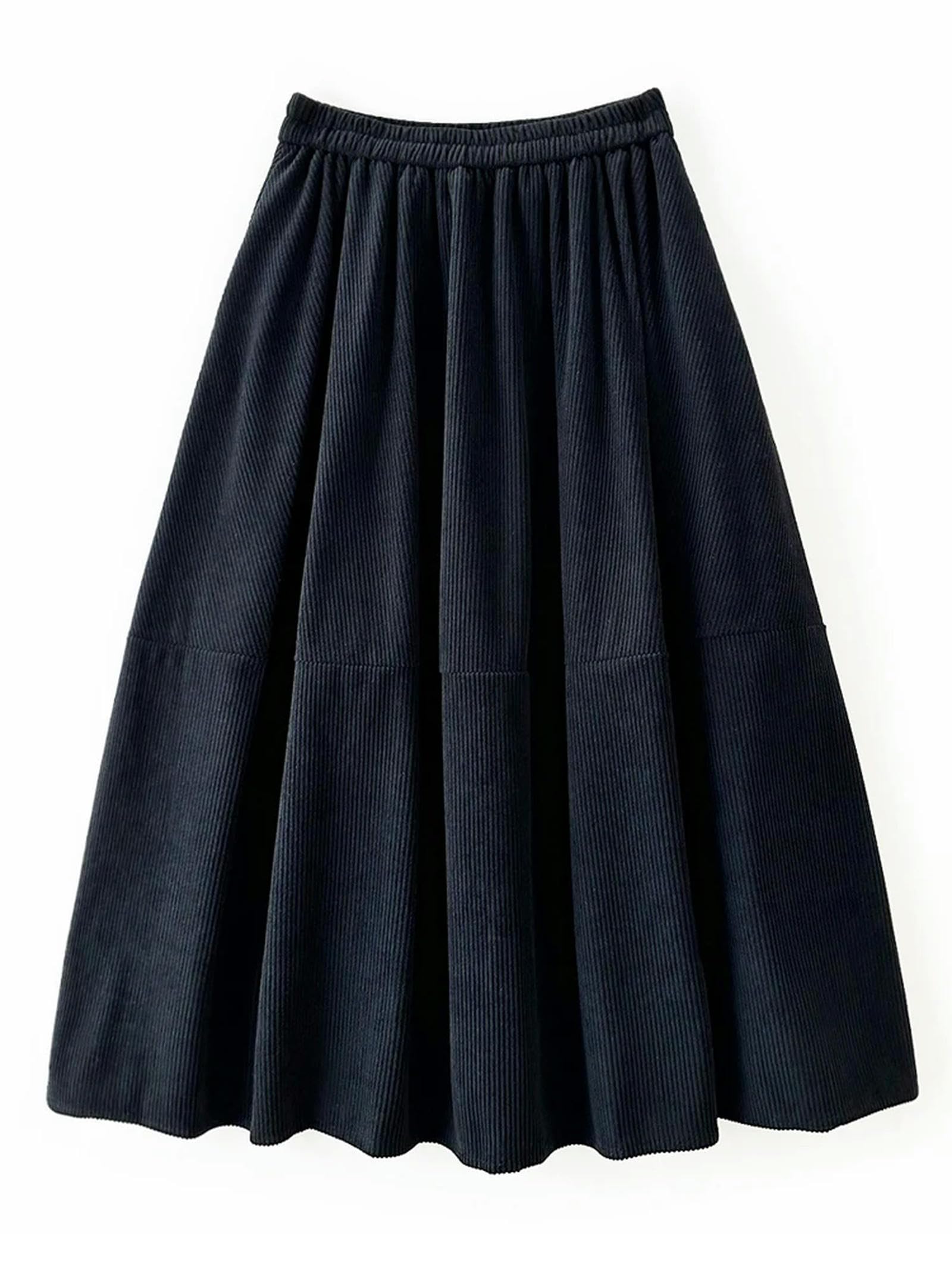 MdybF Gonna Lunga Donna Gonna Lunga Midi Velluto A Coste Femminile con Tasche alla Moda con Gonne Oscillanti A Pieghe in Alto Inverno Autunno Inverno-Verde-Taglia Unica