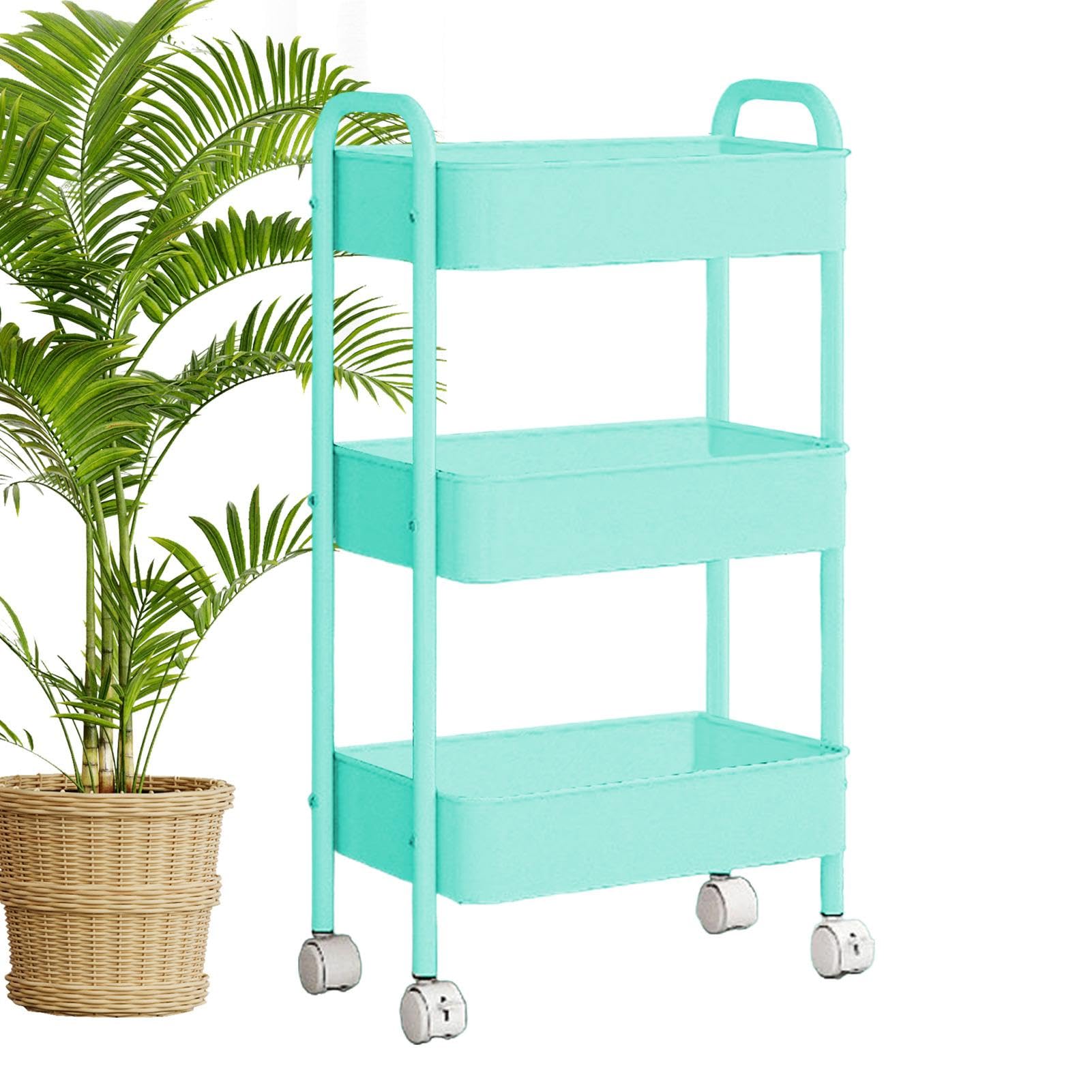 Carrito de almacenamiento rodante | Carrito de cocina y baño | Carrito de | almacenamiento estrecho | Carrito de almacenamiento de 3 niveles | Carrito organizador de almacenamiento móvil | Carrito de