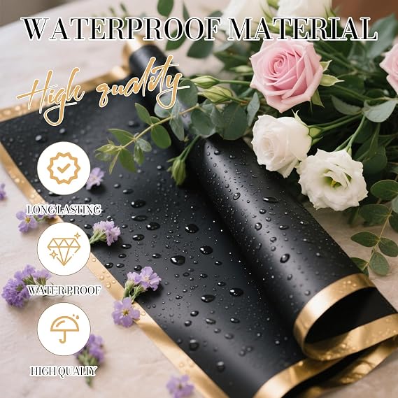 ertlutw Flower Wrapping Paper 2 Colors Flower Bouquet Wrapping Papers 56cm