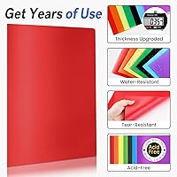 Vista 3 de Sooez Paquete de 7 carpetas con bolsillos, 2 carpetas de bolsillo con etiquetas adicionales, carpeta de plástico con bolsillos, carpeta de archivos