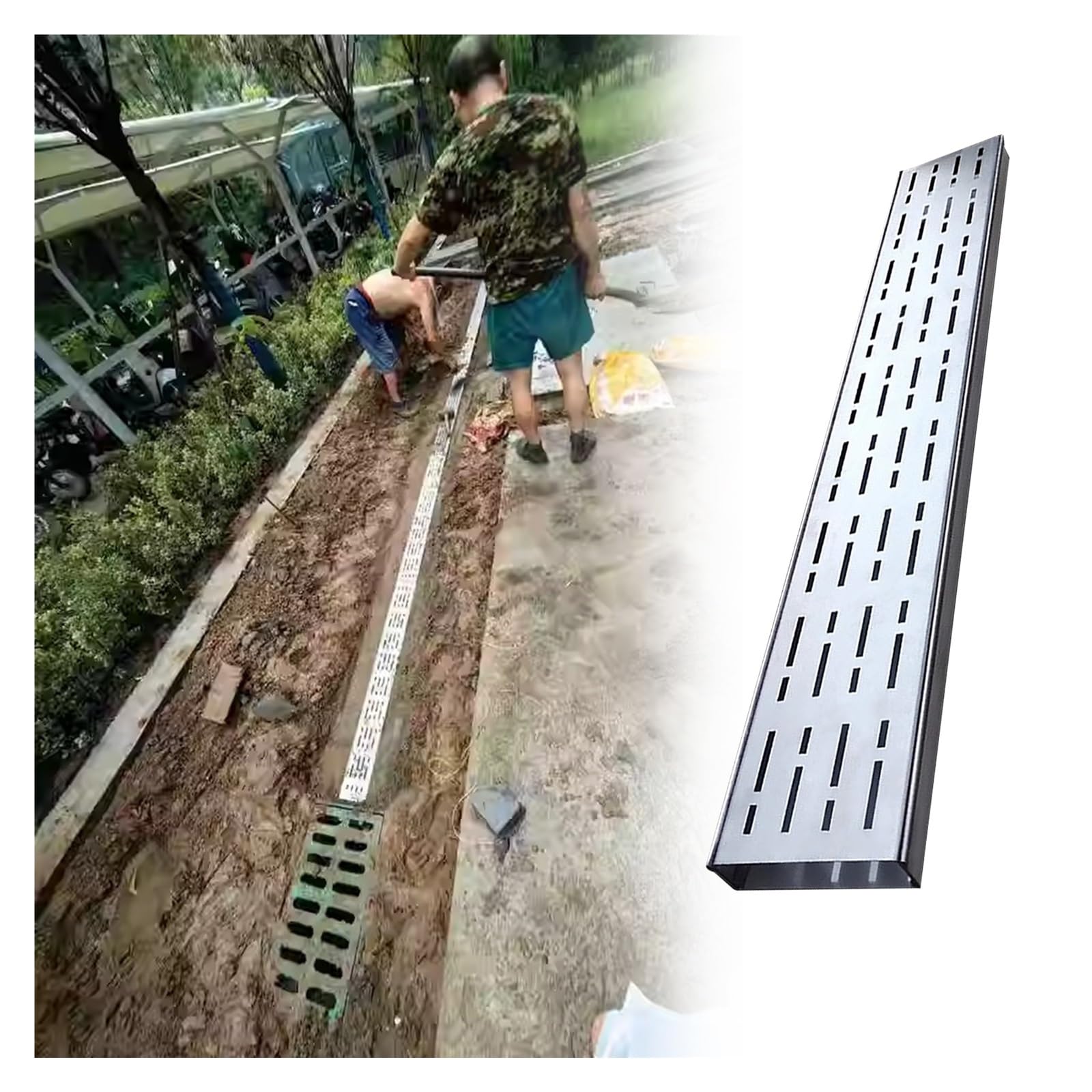 Slimline - Canale di drenaggio per vialetto, a forma di U, per calcestruzzo, finitrici, terrazze, passerelle, grondaie