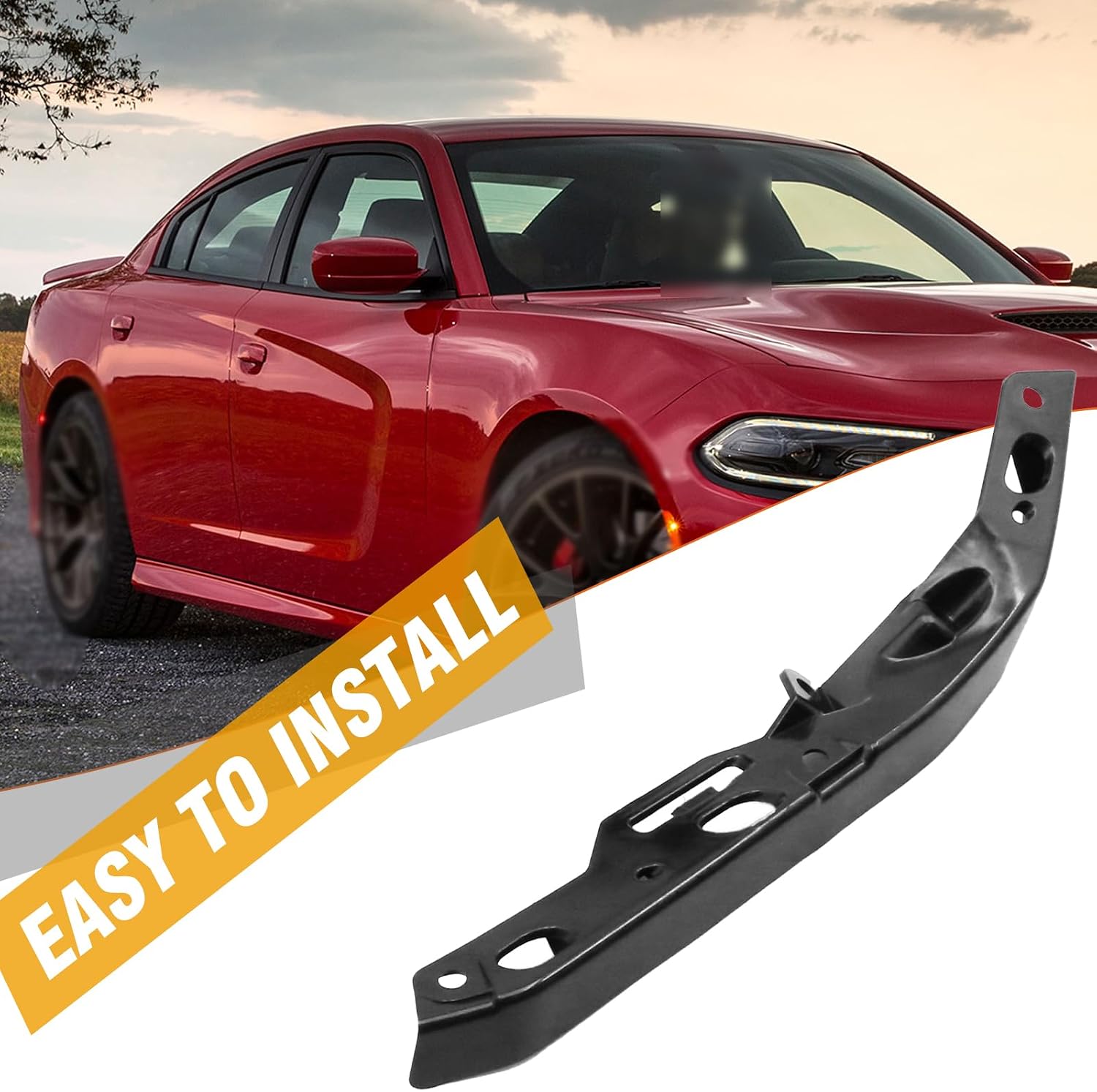 Saihisday 1 Pair 68213538AC Front Bumper Mounting Support Bracket, Replacement for Dodge Charger 3.6L V6 5.7L 6.2L 6.4L V8 2015 2016 2017 2018, Replaces 68213539AC