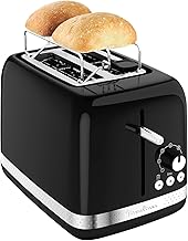 Moulinex 2 Wide Slot Toaster Vintage Retro Design 7 Browning Levels Warmer Lifter 3 Functions with Illuminated Buttons Sun LT301810