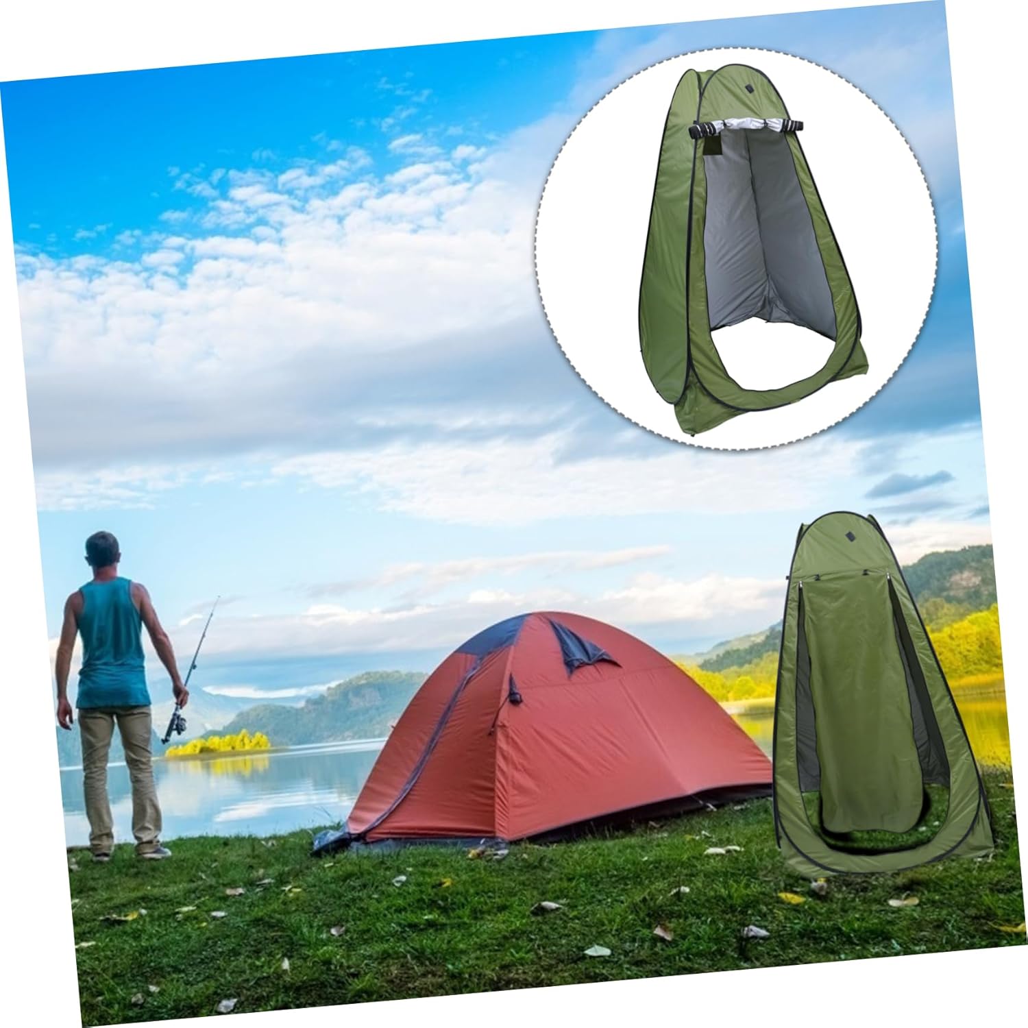 1Pc Portable Changing Tent Automatic Pop Up Bathing Tent for Camping Fishing Outdoor Activities Durable Privacy Shelter for Shower Dressing Room