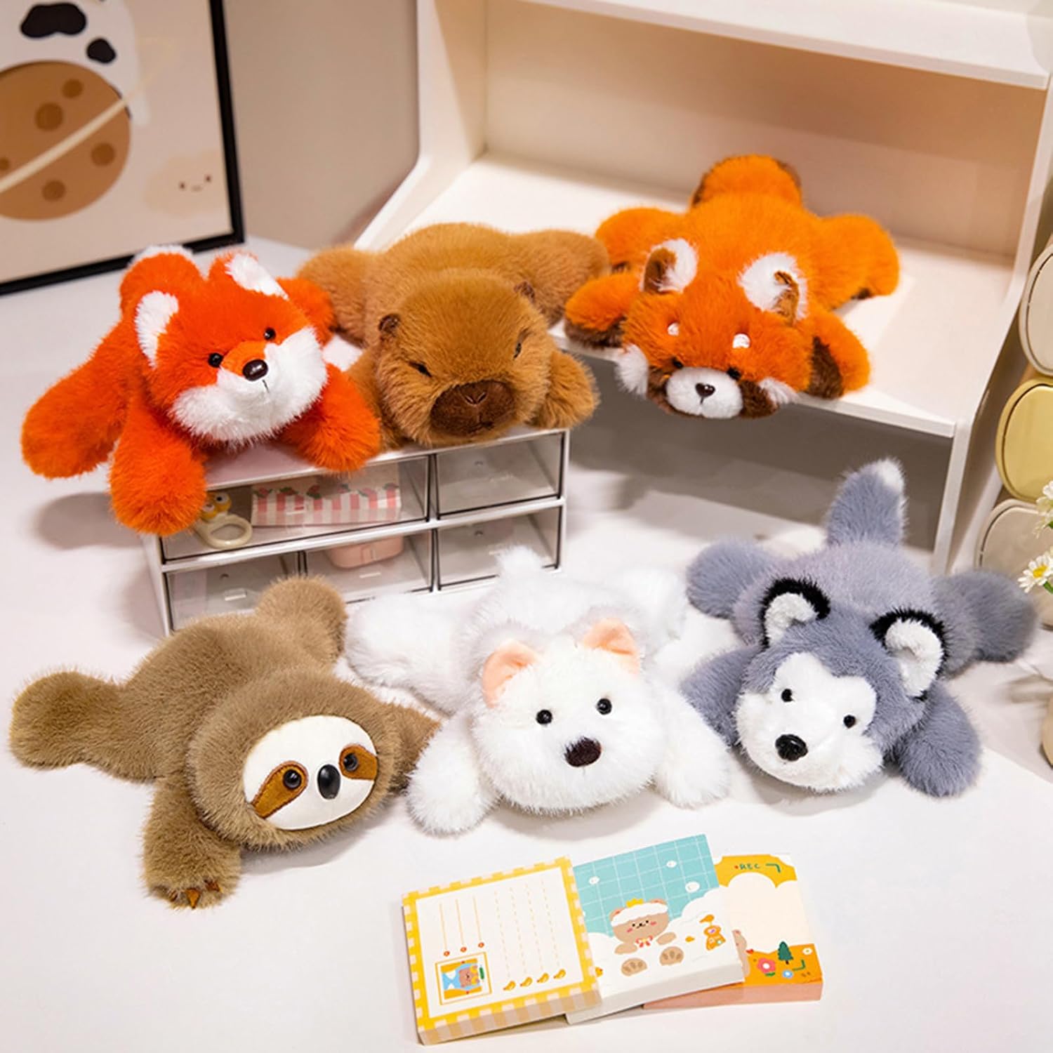 PEACH CAT Capybara Plush 7" Cute Capibara Stuffed Animals Soft Plushies Toys Gifts for Kids Brown