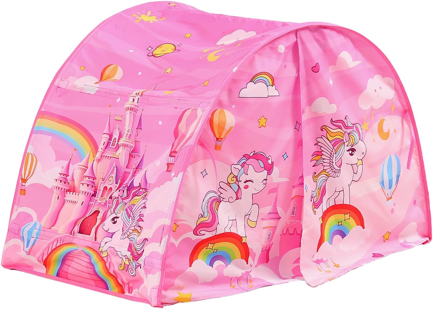 Kids Bed Tent Blue Galaxy Space Theme Bed Canopy Tent for Twin Beds Blackout Privacy Sleep Tent Cozy Indoor Hideaway for Boys and Girls