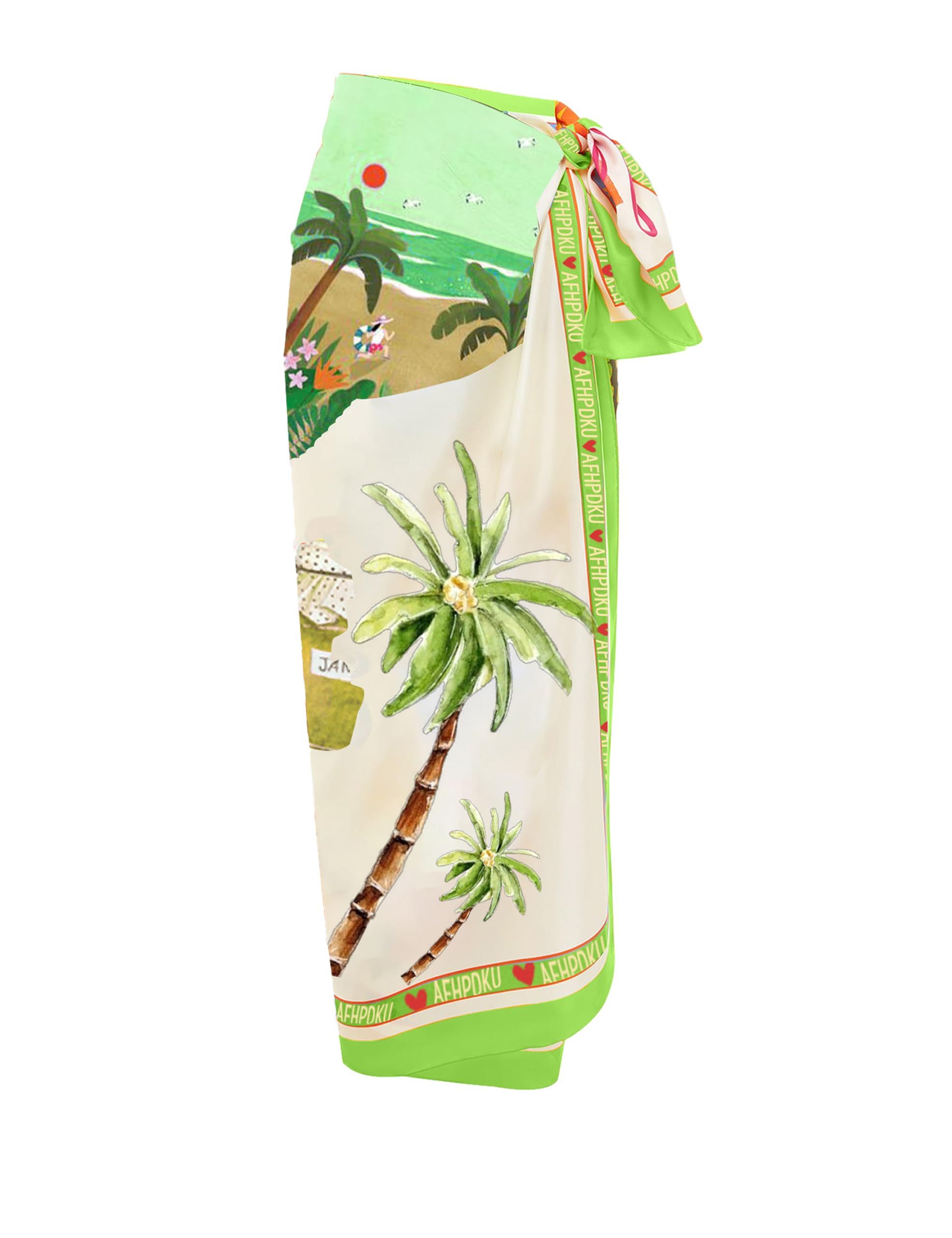 Women's Beach Swimwear Printed Long Sarong Coverups Bathing Suit Pareo Large Pashmina Wrap Skirt-image-35