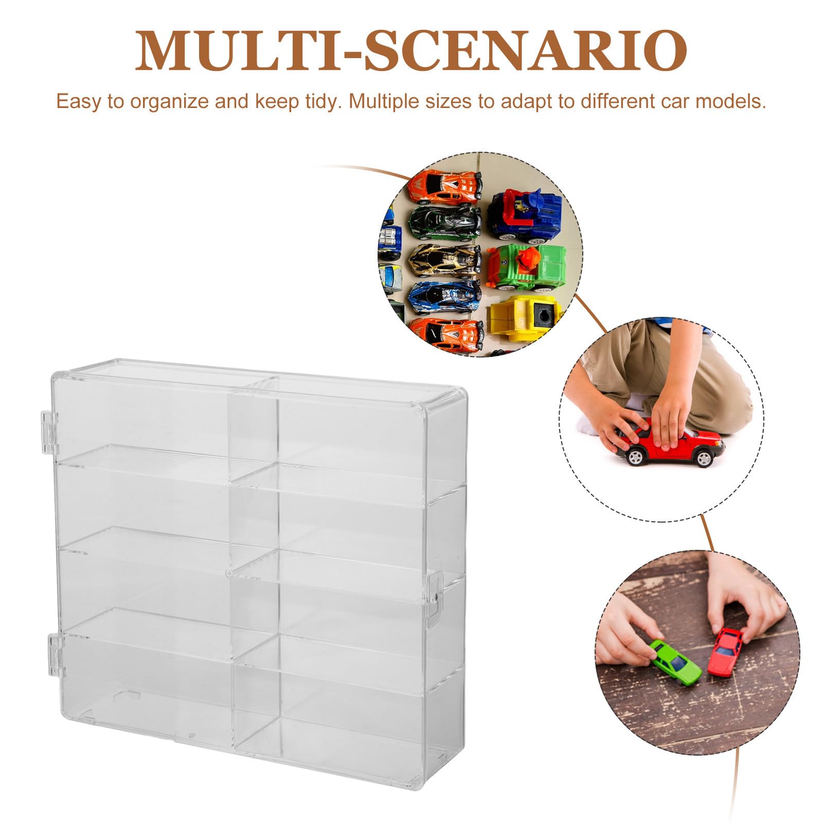 4er-Set Aufbewahrungskoffer für Modellautos – Staubdichte, transparente Vitrine im Maßstab 1:64 für kleine Spielzeugauto-Sammlungen – Vitrine für Modellautos im Schrank oder Regal