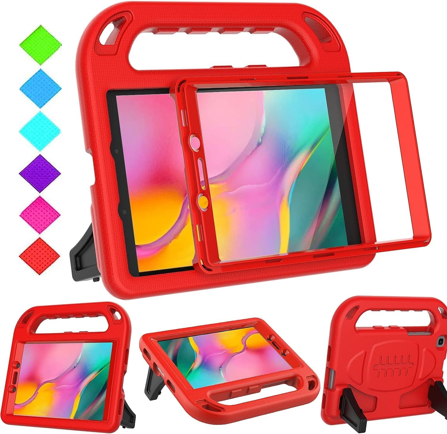 BMOUO Kids Case for Samsung Galaxy Tab A 10.1 (2019) SM-T510/T515 - Built-in Screen Protector, Shockproof Light Weight Handle Friendly Kids Case for Samsung Galaxy Tab A 10.1 inch 2019 - Red