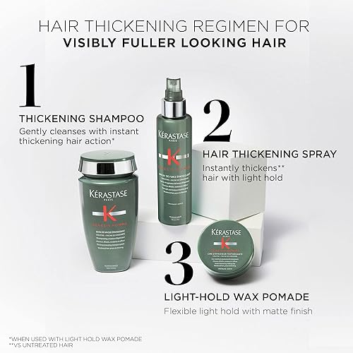 Miniatura 7 de Kerastase Genesis Homme Bain De Force Champú para hombres, limpieza profunda e hidratación, para cabello y barba debilitados, 8.5 onzas líquidas