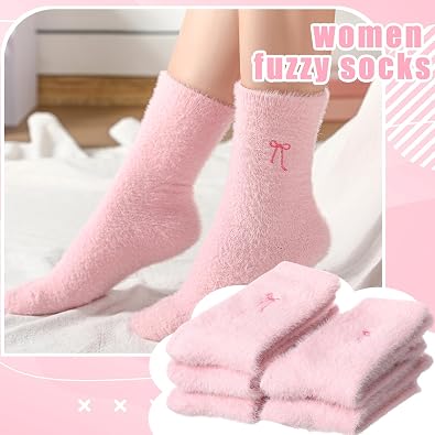 Geyoga 5 Pairs Fuzzy Socks Women Fluffy Slipper
