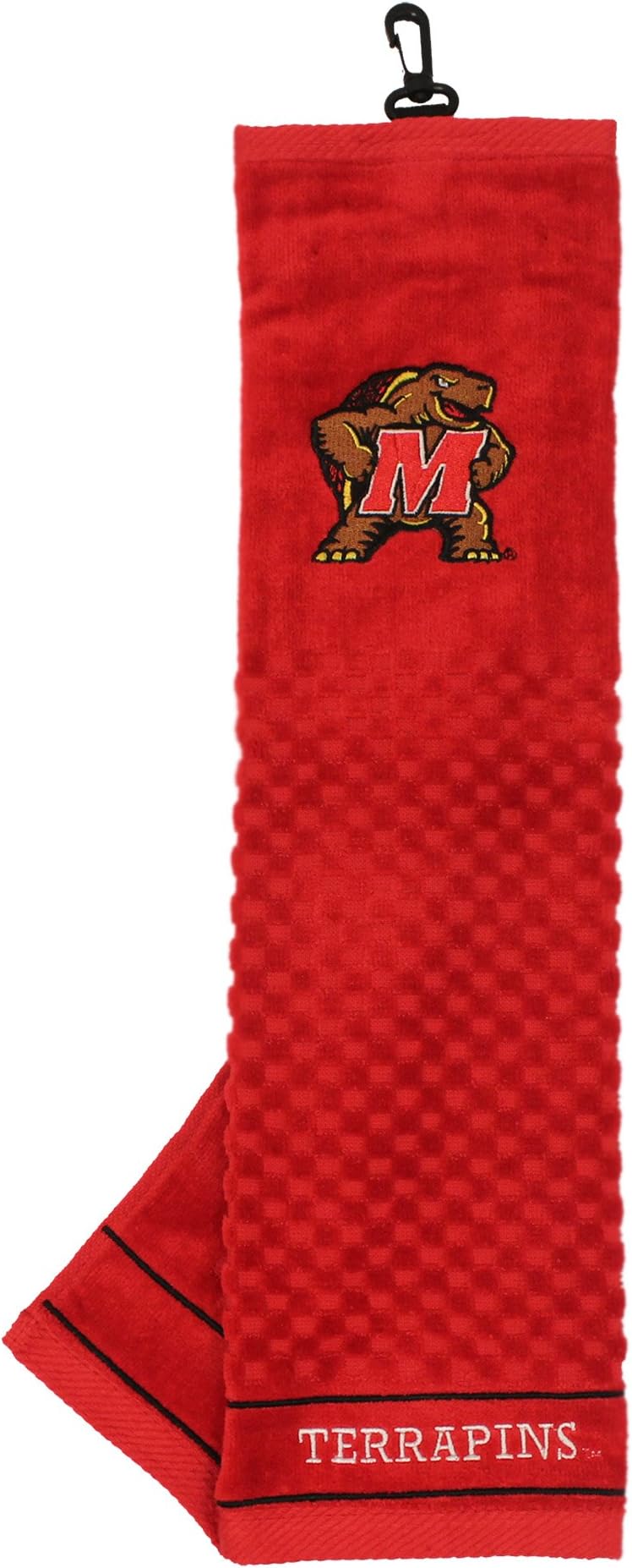 NCAA Maryland Terrapins Embroidered Golf Towel Embroidered Golf Towel, Checkered Scrubber Design, Embroidered Logo