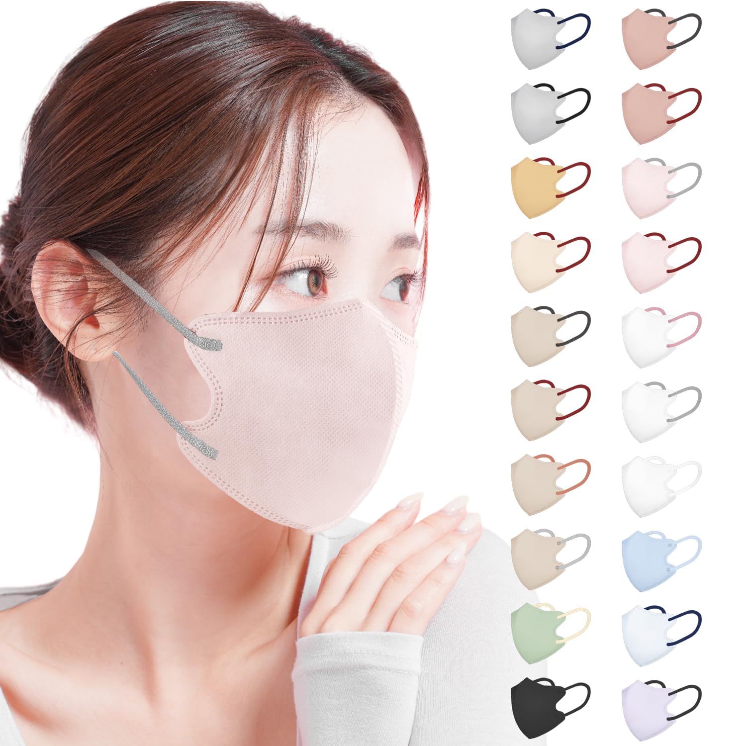 [GINZA STYLE] マスク 不織布 立体 立体マスク 30枚入 日本製 Sakura Pink × Gray 普通サイズ30枚
