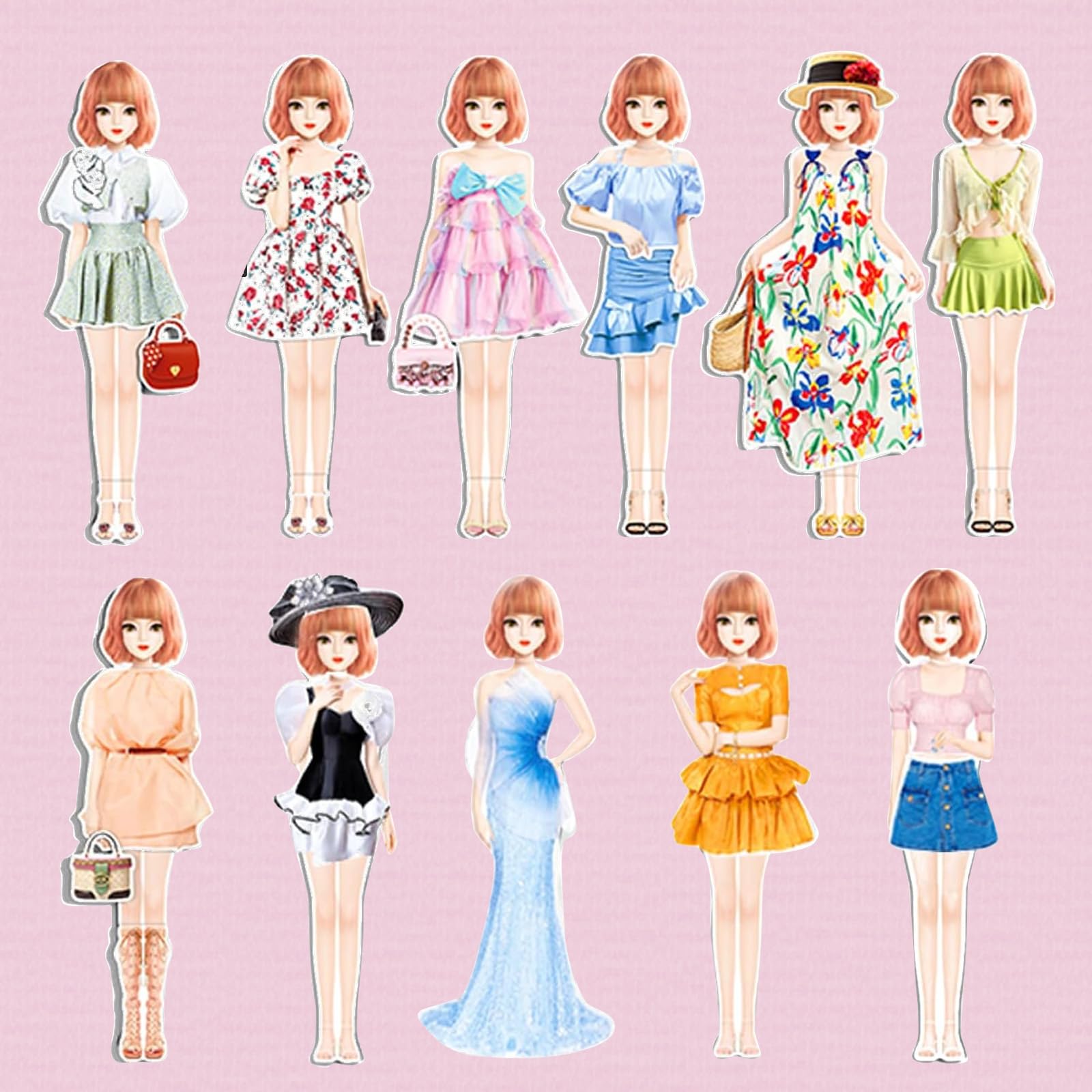 Papel magnético Princesa Vestir Muñeca Juego de rol Juguete Personas magnéticas Juego de Rompecabezas para niñas de 3 años Niños pequeños Aprendizaje Preescolar