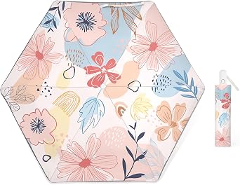 Kids Folding Umbrella Auto Open/Close Umbrellas for Rain Round Corner Safe Design UV Resistant Automatic Children Travel Umbrellas Reinforced Canopy 360 Reflective Strip Lightweight for Girls & Boys