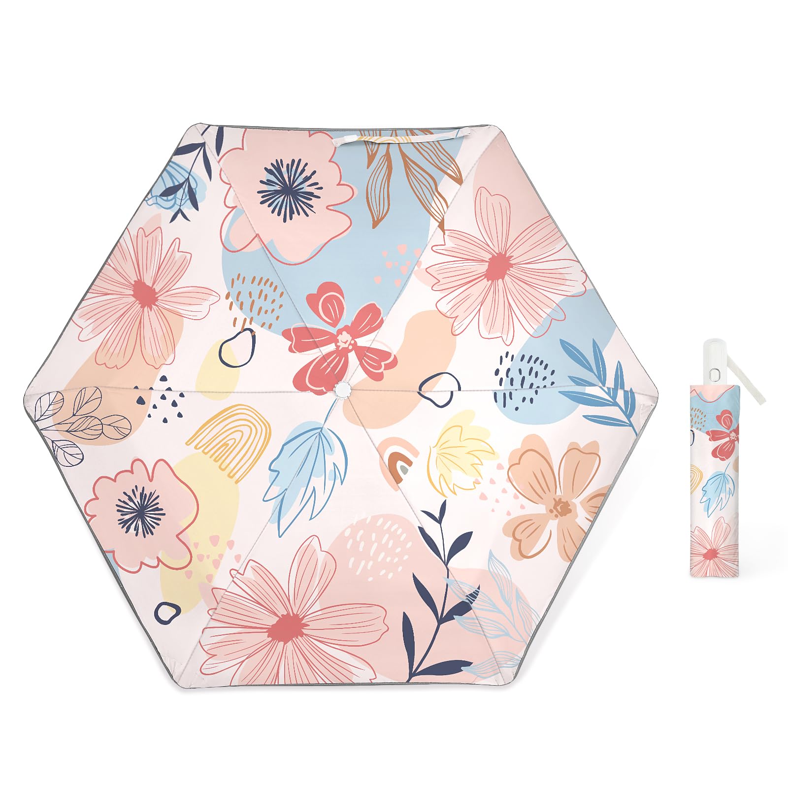 decalsweet Parapluie Pliant Enfant, Parapluie Compact Automatique | Anti-UV,Léger,Anti-Rebond,avec Bande Réfléchissante,Mini Parapluie de Voyage,Fille,Garçon,avec Housse,Portable,Robuste Stable