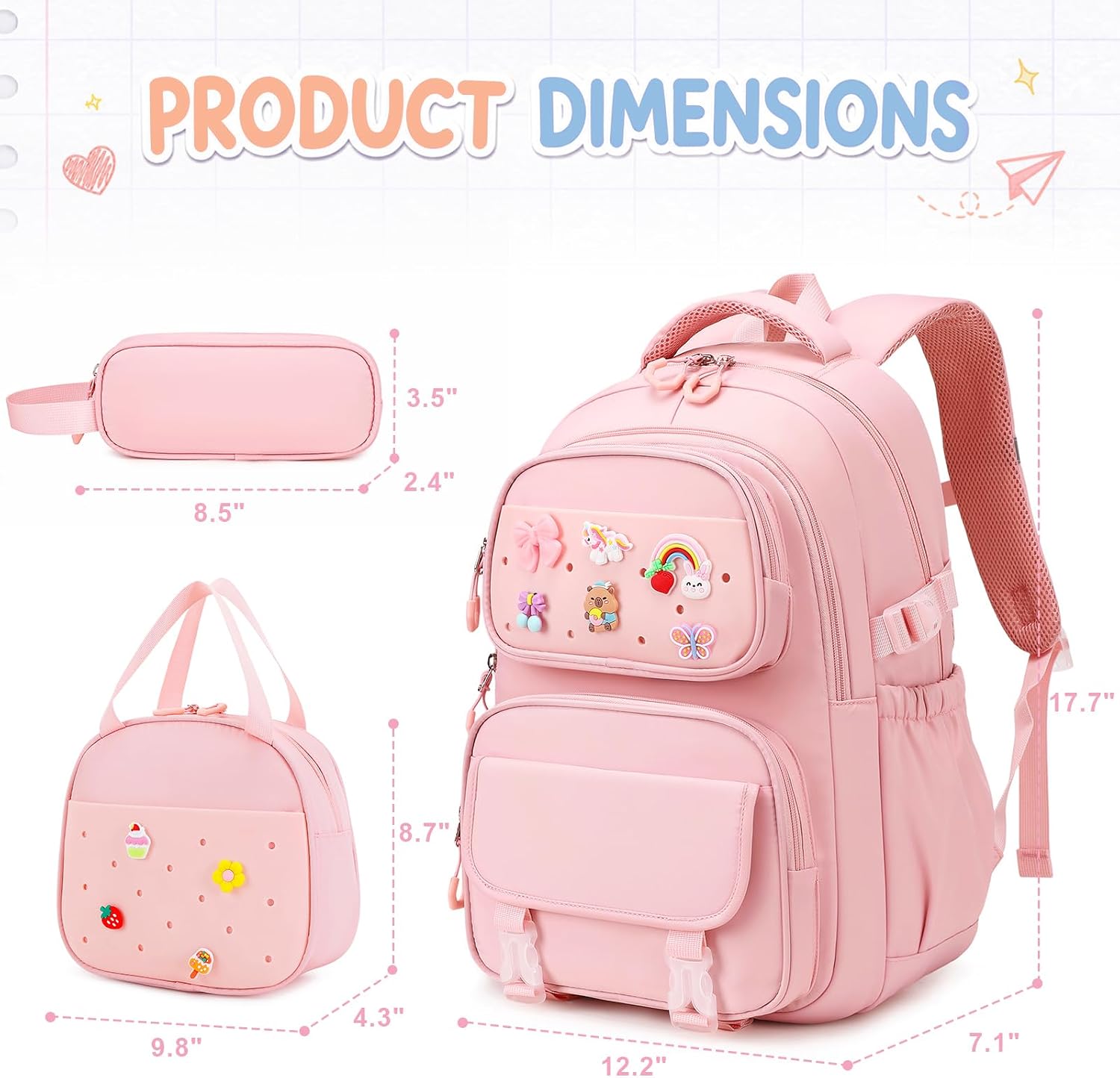 Digobay Diy Girls Backpack School Lunch