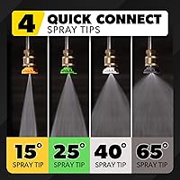 Vista 8 de Chemical Guys Electric Pressure Washer PM2000 PRO – 2030 PSI, 1.77 GPM, 25’ Flex Hose, Compact Design, 360° Casters, Standard Connections, Cable