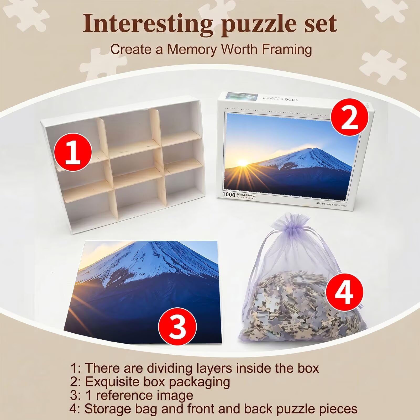 Puzzle 5000 Pezzi Classici, Puzzle paesaggio catena montuosa 156 x 105 cm, Gioco Educativo e Antistress in Legno con Poster Incluso, Ttività Famiglia, Regalo per Appassionati, Decor Parete, f0-513