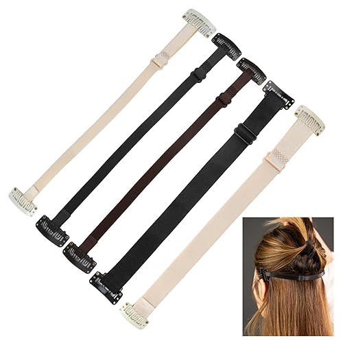 Miniatura 7 de 5 bandas de estiramiento facial con pinzas para el cabello, cinta invisible de estiramiento facial, horquilla de tela ajustable de nailon