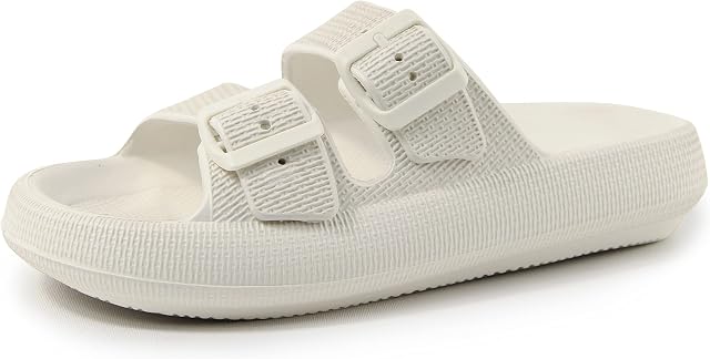 BenSorts Femmes Hommes Oreiller Sandales Ajustables Boucles Diapositives