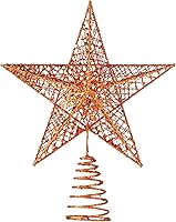 Vista 13 de BinaryABC Estrella para árbol de Navidad, adornos brillantes para decoración del árbol de Navidad, 7.9 in (negro)